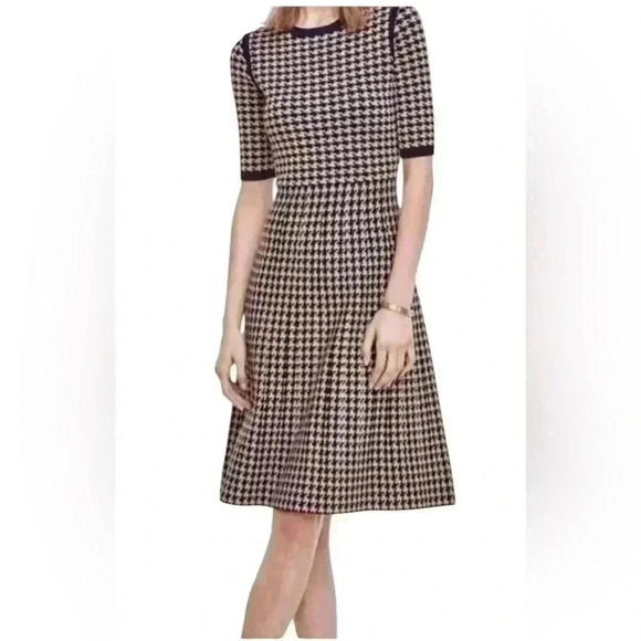 Ann Taylor Dresses & Skirts - Ann Taylor Houndstooth Flare Dress Stretch Holiday Shimmer Size XS.  #311